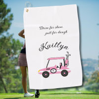 Fun Pink Golf Gal Cart Race Car Monogram Name   