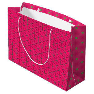 Fun Pink & Green Modern Design Large Gift Bag 