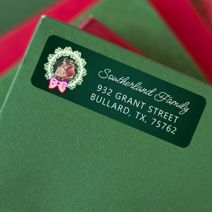Fun Pink Green Neon Lights Christmas Wreath Photo