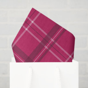 Fun pink holiday plaid tissue paper