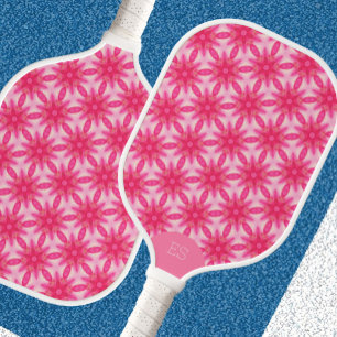 Fun Pink Monogrammed Pickleball Paddle 
