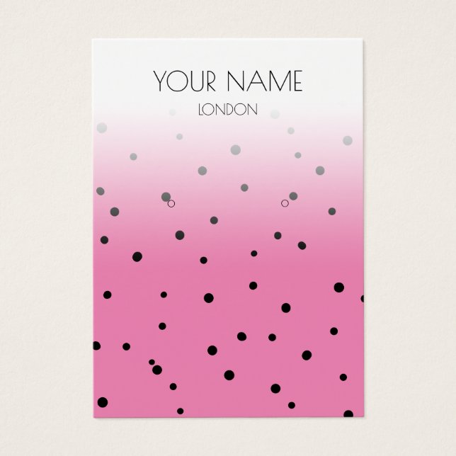 Fun pink, polka dot pattern earring display card (Front)