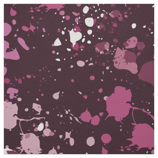 Fun Pink & Purple Paint Splatter  Fabric (Swatch)