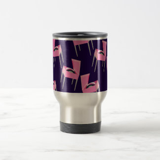 Fun Pink Retro Record Player Kitschy Music Pattern Travel Mug