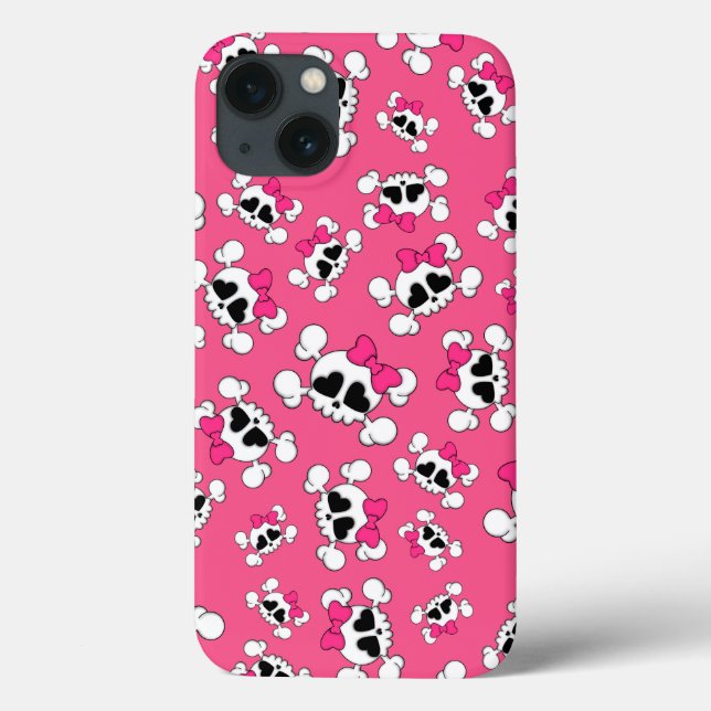 Fun pink skulls and bows Case-Mate iPhone case (Back)