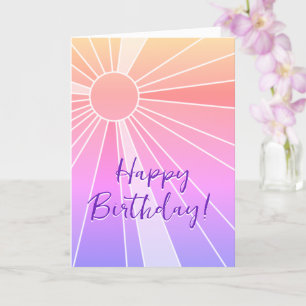 Fun Pink Sunshine Birthday Card