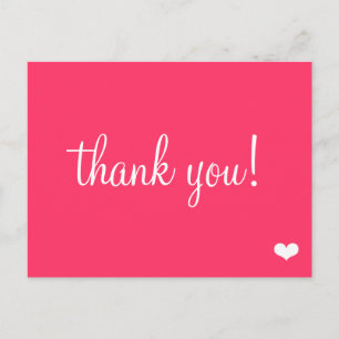 Fun Pink Thank You Postcard