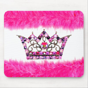 Fun Pink Tiara and Fluff mousepad