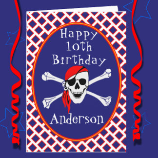 Fun Pirate Age Specific Happy Birthday Card