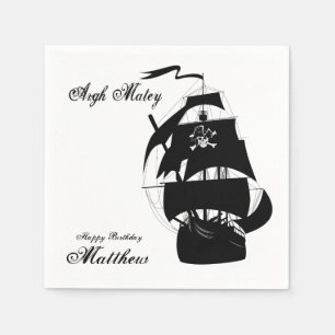 Fun, Pirate Birthday Party, Custom Napkins