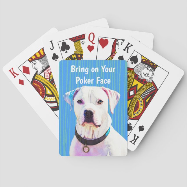 Fun Pit Bull Mix Dog Art Cute Poker Playing Playing Cards (Back)