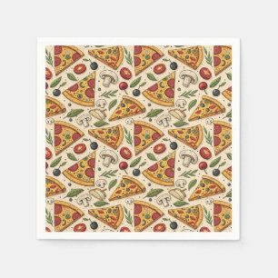 Fun Pizza Party Pepperoni Pizza Lover Food Pattern Napkin