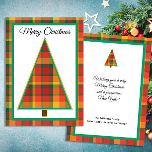 Fun Plaid Non-Photo Christmas Flat Card
