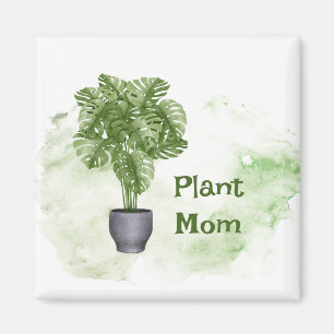 Fun Plant Mom Quote Houseplant Monstera Magnet