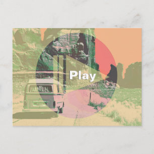 Fun Play Button Over Your Photo  Postcard