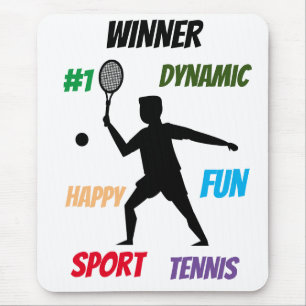 Fun player tennis mouse mat