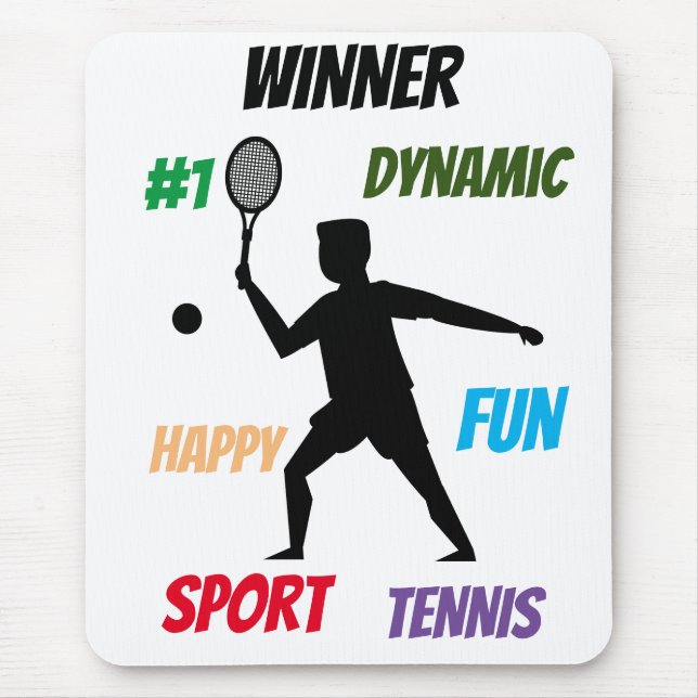 Fun player tennis  mouse mat (Front)