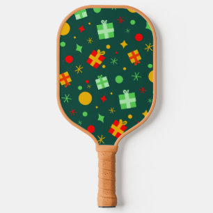 Fun Playful Christmas Pattern Pickleball Paddle