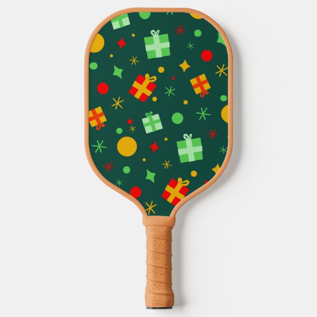 Fun Playful Christmas Pattern Pickleball Paddle (Front)