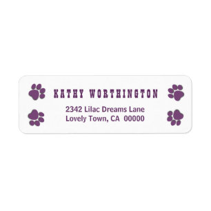 Fun Playful Paw Prints for Dog Lover V02E PURPLE