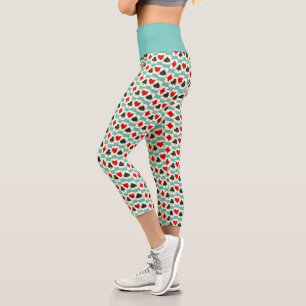 Fun Playing Cards Quartet On Aqua  Capri Leggings