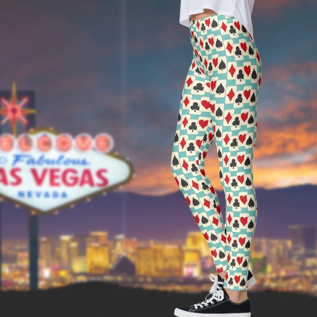 Fun Playing Cards Quartet On Aqua Leggings (Creator Uploaded)