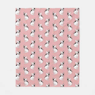 Fun playtime for the Single hooded pied Frenchie Fleece Blanket