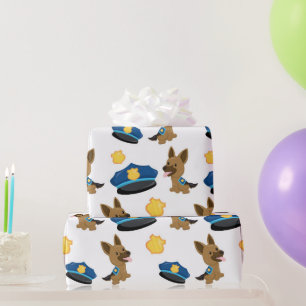Fun Police dog pattern Party wrapping paper