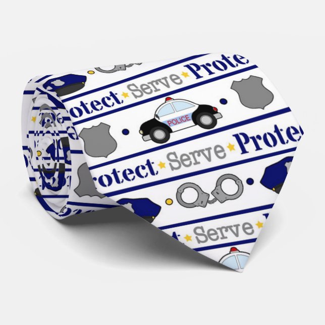 Fun Police pattern work tie (Rolled)