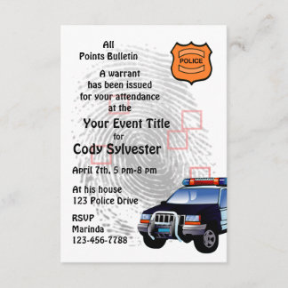 Fun Policeman Birthday Retirement Party Invitation