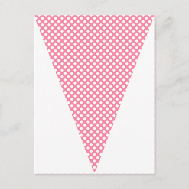 Fun Polka Dot Hot Pink Colourful Flag Bunting Postcard (Front)