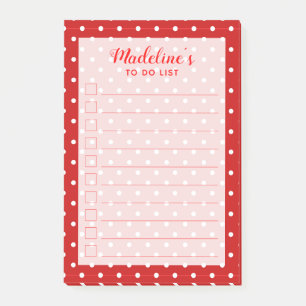 Fun Polka Dots Personalised To Do List Post-it Notes