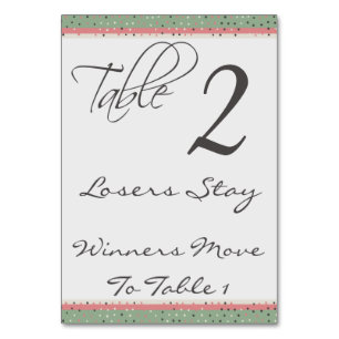 Fun Polka Dots Stylish Bunco Table Card #2