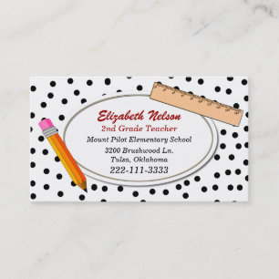 Fun Polka Dots Teacher's business card