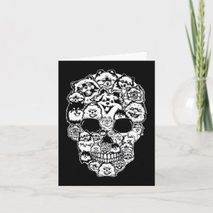 Fun Pomeranian Skull Dog Skeleton Halloween Card