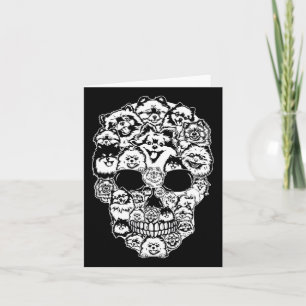Fun Pomeranian Skull Dog Skeleton Halloween  Card