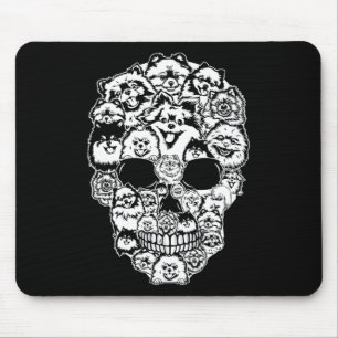 Fun Pomeranian Skull Dog Skeleton Halloween  Mouse Mat