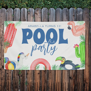 Fun Pool Party   Birthday Banner