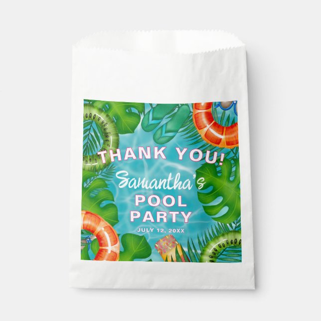 Fun Pool Party Colorful Any Age Welcome Favour Bags (Front)