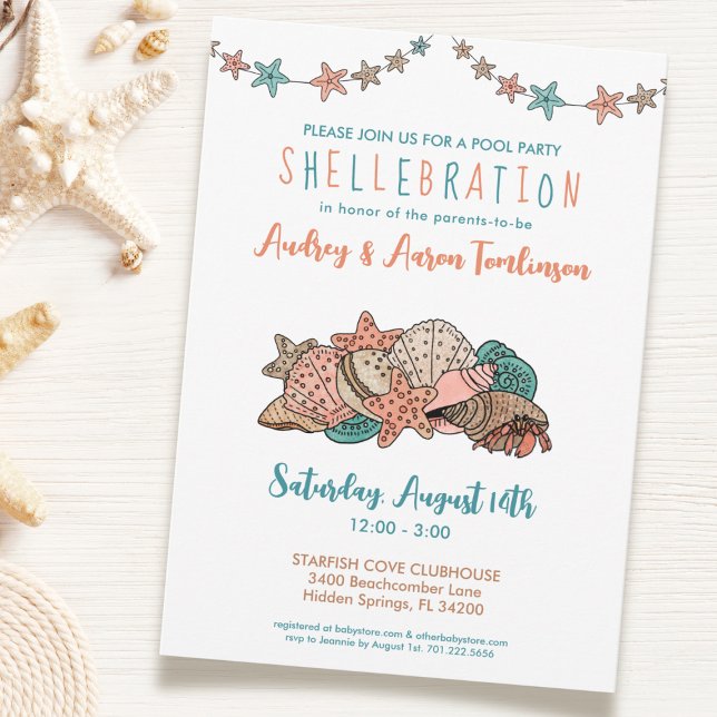 Fun Pool Party Couples Beach Baby Shower Invitation (Creator Uploaded)
