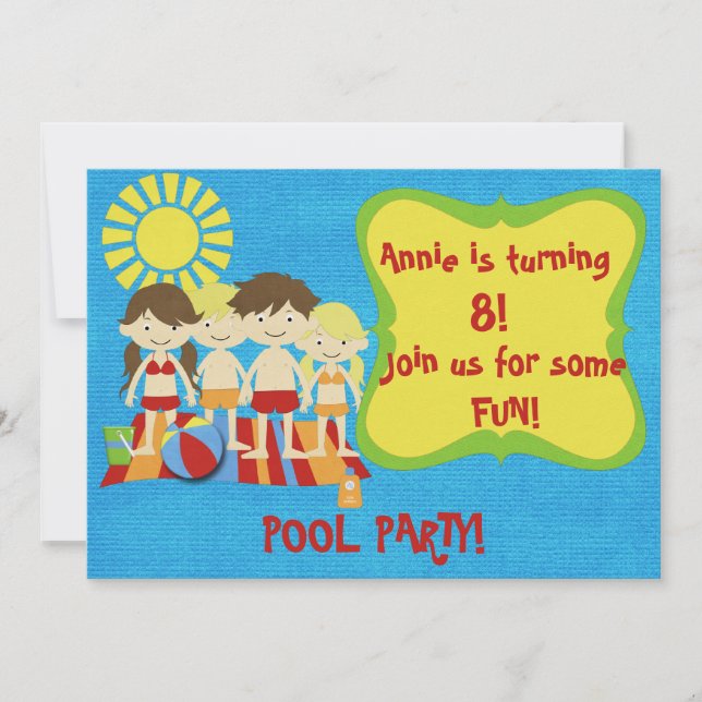 Fun Pool Party Invitation (Front)