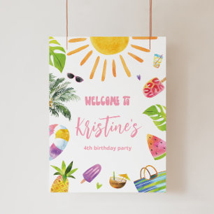 Fun Pool Party Welcome Sign