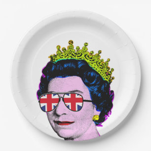 Fun Pop art HM Queen Party Paper Plates