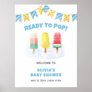 Fun Popcicle Ice Cream Baby Shower Welcome Poster