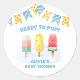 Fun Popcicle Ready To pop Ice Cream Baby Shower Classic Round Sticker