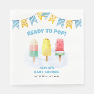 Fun Popcicle Ready To pop Ice Cream Baby Shower Napkin