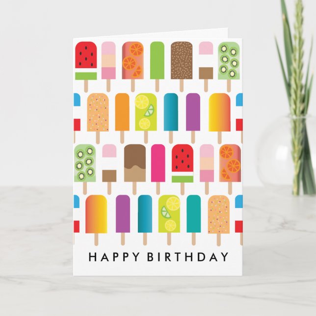 Fun Popsicle Birthday Card (Front)