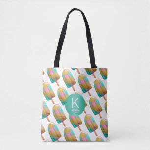 Fun Popsicle Pattern with Your Monogram Tote Bag