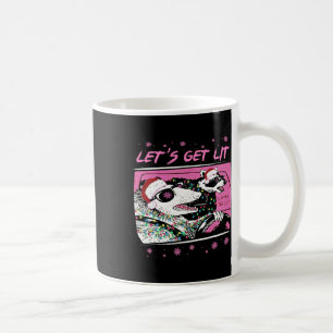 Fun Possum Racoon Lets Get Trash Street Pink Chri Coffee Mug