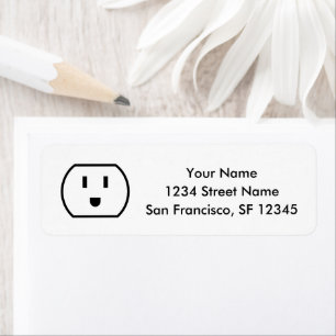Fun power jack symbol custom Return Address Labels